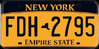 NY license plate FDH2795