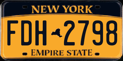 NY license plate FDH2798