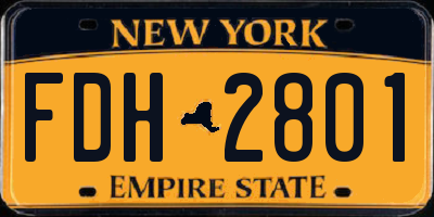 NY license plate FDH2801