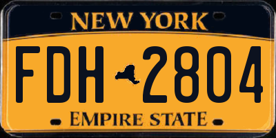 NY license plate FDH2804