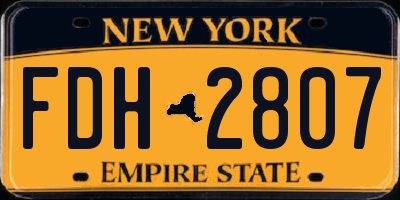 NY license plate FDH2807