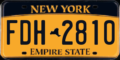 NY license plate FDH2810