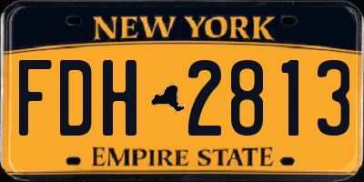 NY license plate FDH2813