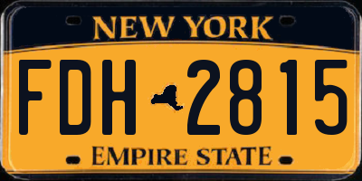 NY license plate FDH2815