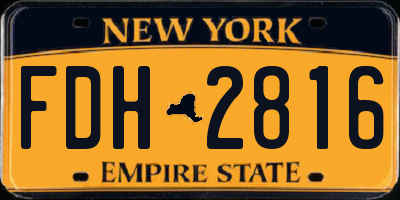 NY license plate FDH2816