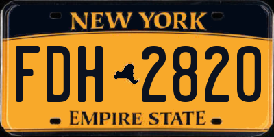 NY license plate FDH2820