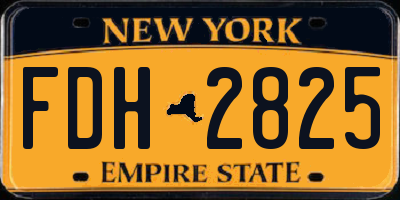 NY license plate FDH2825