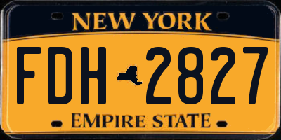 NY license plate FDH2827