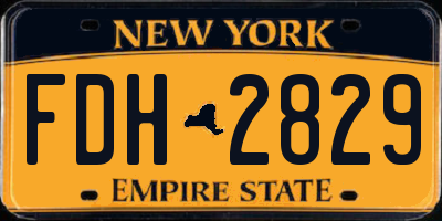 NY license plate FDH2829