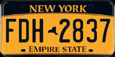 NY license plate FDH2837