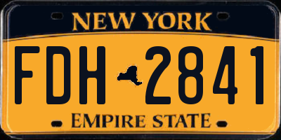 NY license plate FDH2841