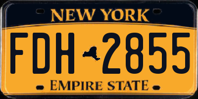 NY license plate FDH2855