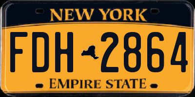 NY license plate FDH2864