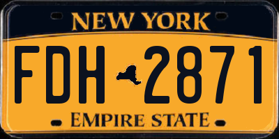 NY license plate FDH2871