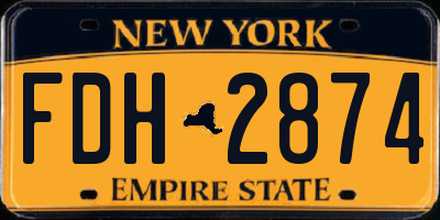 NY license plate FDH2874