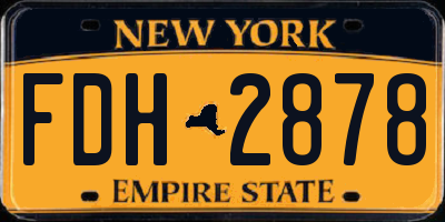 NY license plate FDH2878