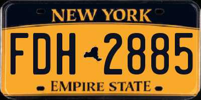 NY license plate FDH2885