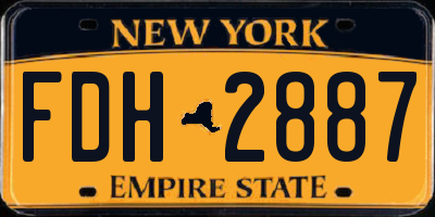 NY license plate FDH2887