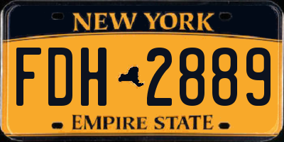 NY license plate FDH2889