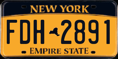 NY license plate FDH2891