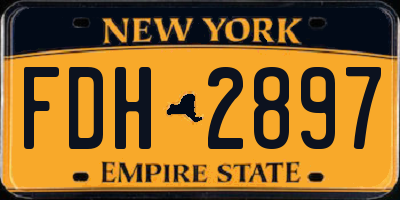 NY license plate FDH2897