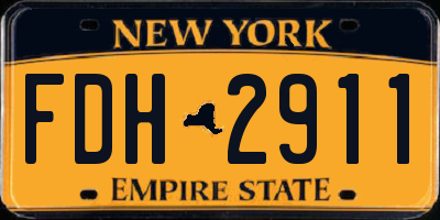 NY license plate FDH2911