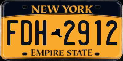 NY license plate FDH2912