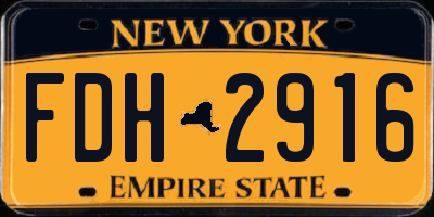 NY license plate FDH2916