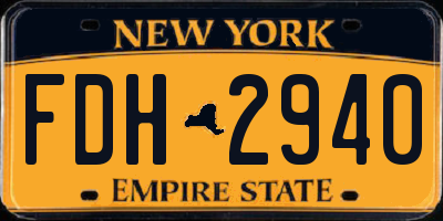 NY license plate FDH2940