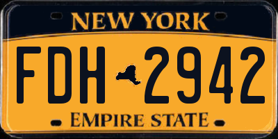 NY license plate FDH2942