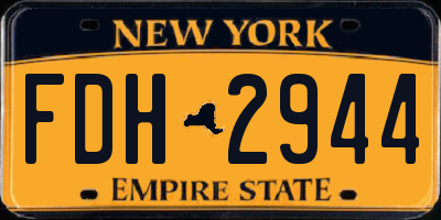 NY license plate FDH2944