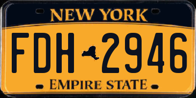NY license plate FDH2946
