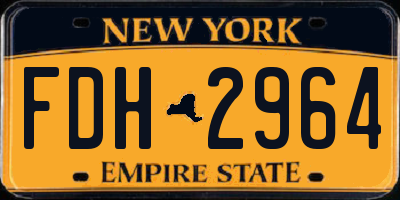 NY license plate FDH2964