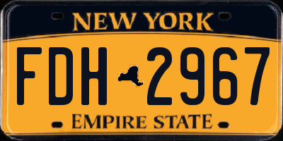 NY license plate FDH2967