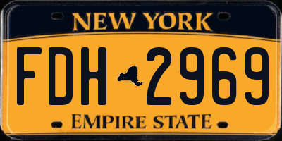 NY license plate FDH2969