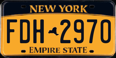 NY license plate FDH2970
