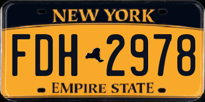 NY license plate FDH2978