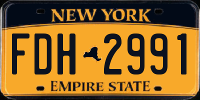 NY license plate FDH2991
