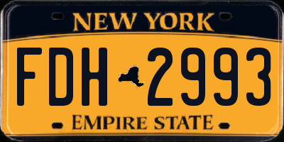 NY license plate FDH2993