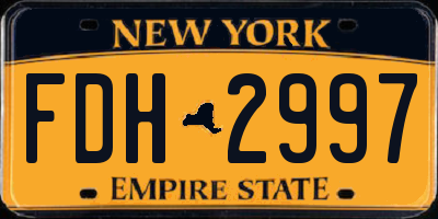 NY license plate FDH2997