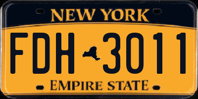 NY license plate FDH3011