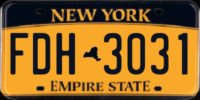 NY license plate FDH3031
