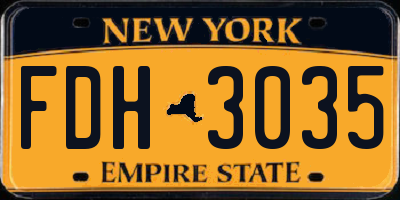 NY license plate FDH3035