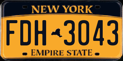 NY license plate FDH3043