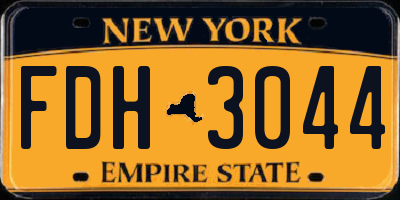 NY license plate FDH3044
