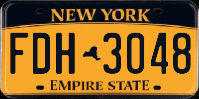 NY license plate FDH3048