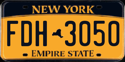 NY license plate FDH3050