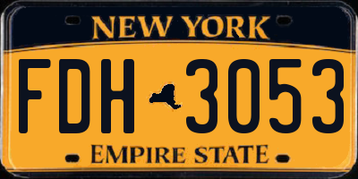 NY license plate FDH3053