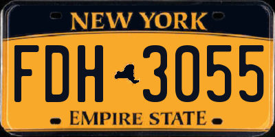 NY license plate FDH3055