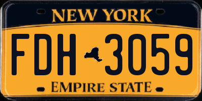 NY license plate FDH3059